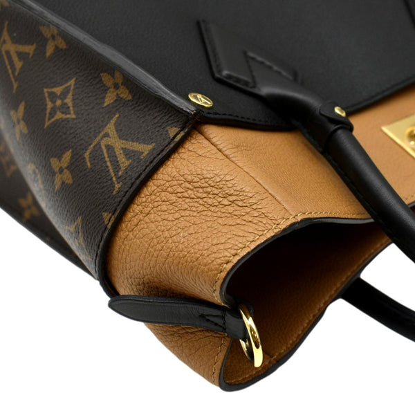LOUIS VUITTON On My Side MM Calfskin Monogram Canvas Shoulder Bag Black