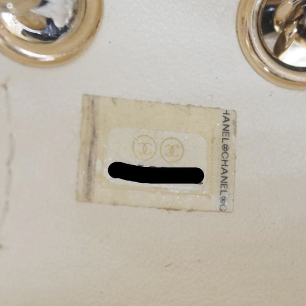 CHANEL Coco Lifesaver Leather Round Crossbody Bag White