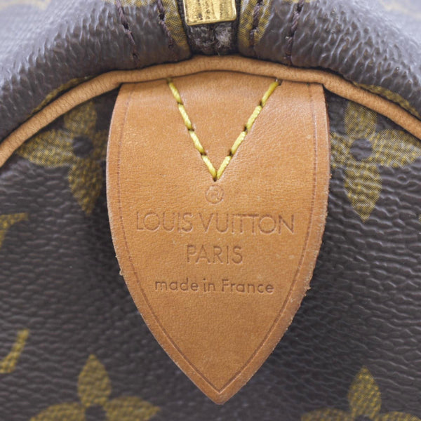 LOUIS VUITTON Speedy 30 Monogram Canvas Satchel Bag Brown