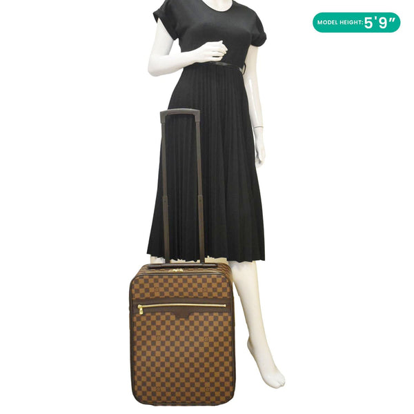 LOUIS VUITTON Pegase 45 Damier Ebene Rolling Travel Bag Brown