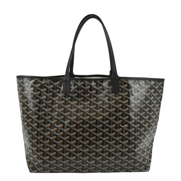 GOYARD Saint Louis PM Chevron Print Canvas Tote Bag Black