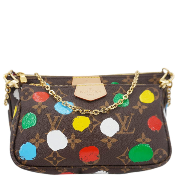 LOUIS VUITTON LV×YK Multi Pochette Accessories Monogram Dot Canvas Shoulder Bag Brown