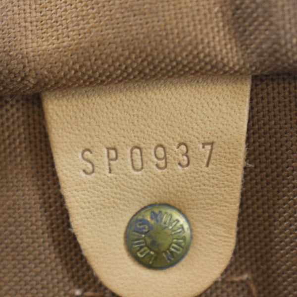 LOUIS VUITTON Speedy 30 Monogram Canvas Satchel Bag Brown