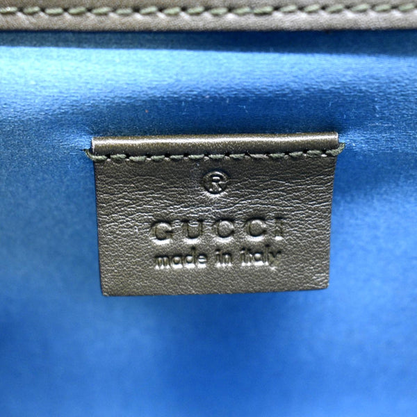 GUCCI Dionysus Small GG Velvet Shoulder Bag Olive 499623