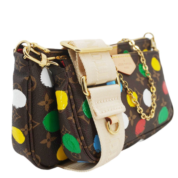 LOUIS VUITTON LV×YK Multi Pochette Accessories Monogram Dot Canvas Shoulder Bag Brown