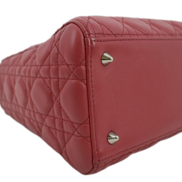 CHRISTIAN DIOR Lady Dior Cannage Lambskin Shoulder Bag Pink