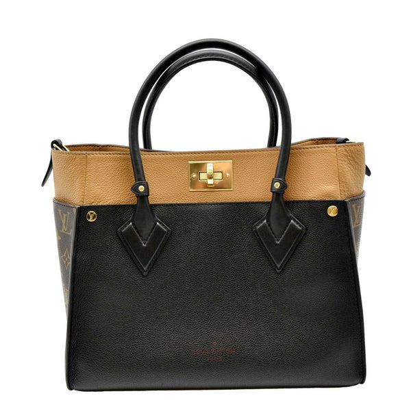 LOUIS VUITTON On My Side MM Calfskin Monogram Canvas Shoulder Bag Black