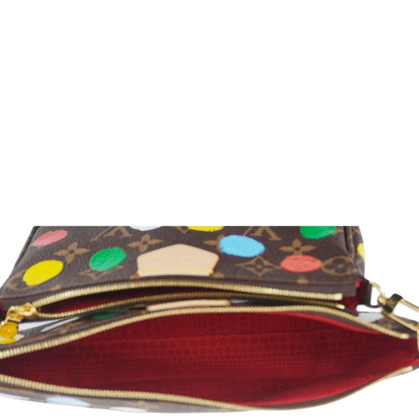 LOUIS VUITTON LV×YK Multi Pochette Accessories Monogram Dot Canvas Shoulder Bag Brown