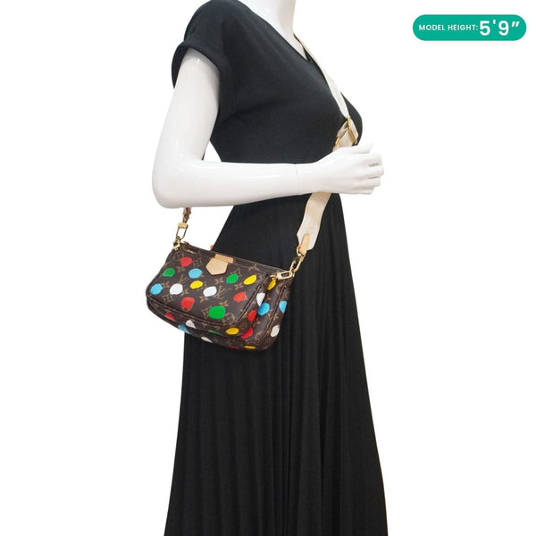 LOUIS VUITTON LV×YK Multi Pochette Accessories Monogram Dot Canvas Shoulder Bag Brown