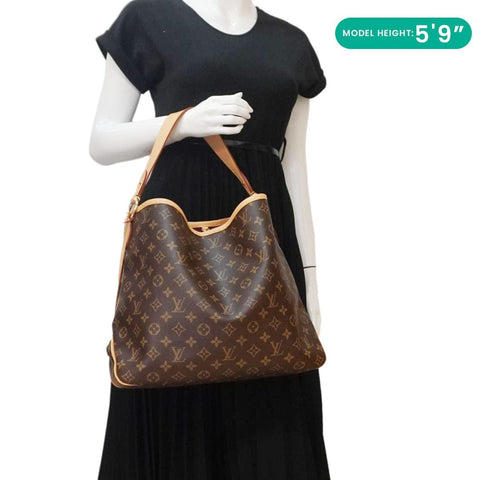 LOUIS VUITTON Delightful MM NM Monogram Canvas Hobo Bag Brown