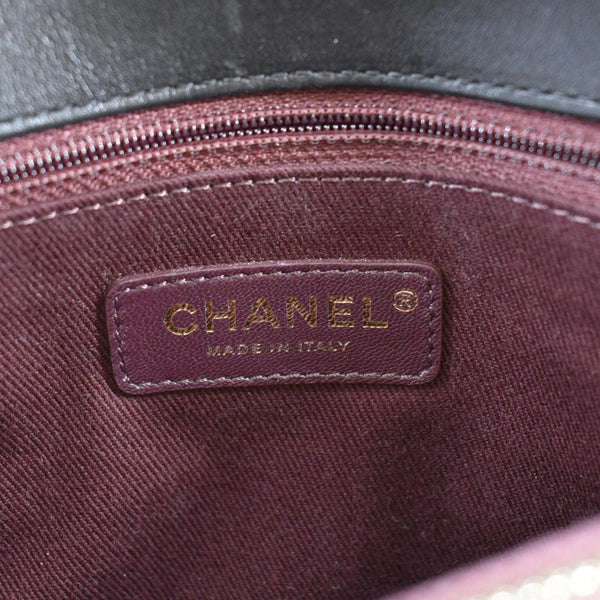 CHANEL Coco Flap Chevron Stitched Leather Shoulder Bag Black