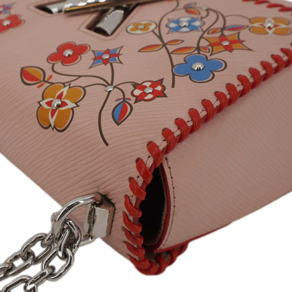 LOUIS VUITTON Twist MM Epi Flower Leather Crossbody Bag Rose Ballerine