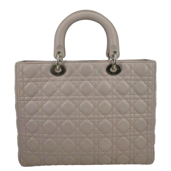 CHRISTIAN DIOR Lady Dior Large Quilted Leather Shoulder Bag Pink