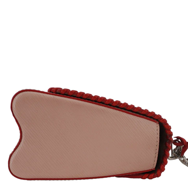 LOUIS VUITTON Twist MM Epi Flower Leather Crossbody Bag Rose Ballerine