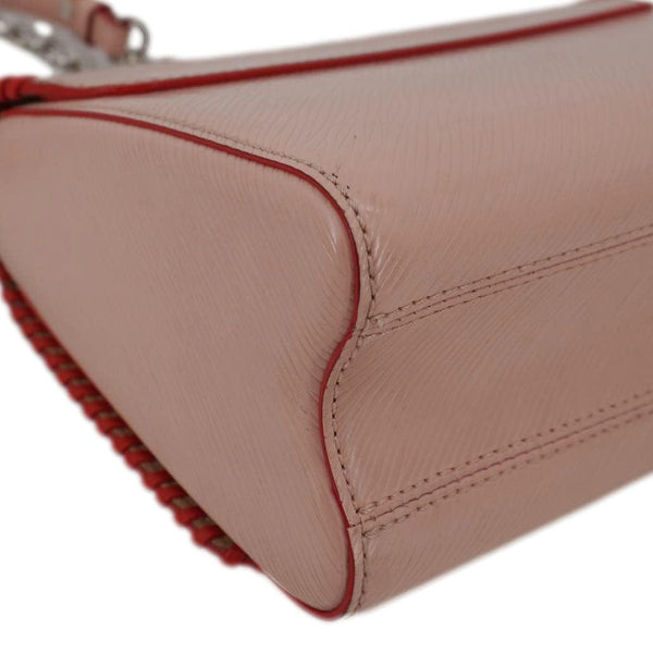 LOUIS VUITTON Twist MM Epi Flower Leather Crossbody Bag Rose Ballerine