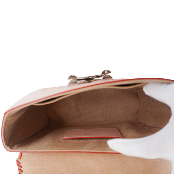 LOUIS VUITTON Twist MM Epi Flower Leather Crossbody Bag Rose Ballerine