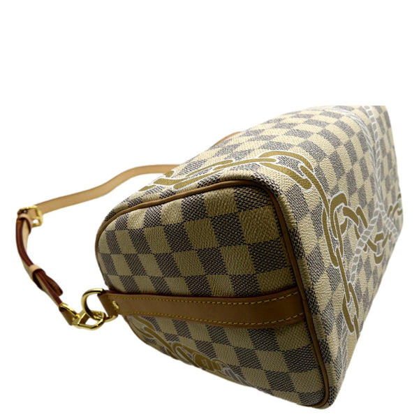 LOUIS VUITTON Nautical Speedy 25 Bandouliere Damier Azur Shoulder Bag White