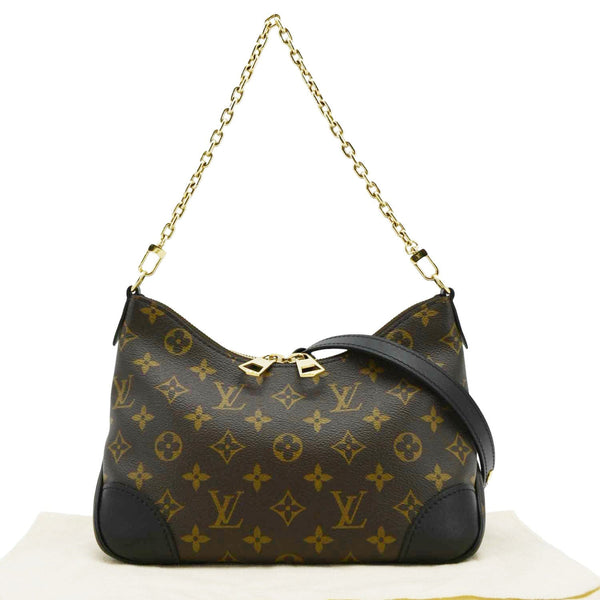 LOUIS VUITTON Boulogne Monogram Canvas Shoulder Bag Black upper back look