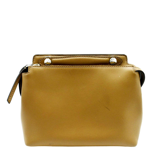 FENDI DotCom Flower Embellished Leather Shoulder Bag Tan