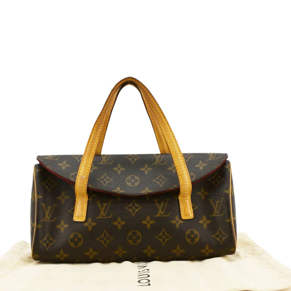 LOUIS VUITTON Sonatine Monogram Canvas Satchel Bag Brown