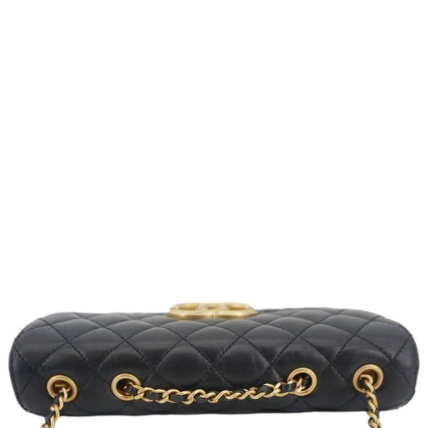 CHANEL CC Chic Double Flap Quilted Leather Shoulder Bag Black