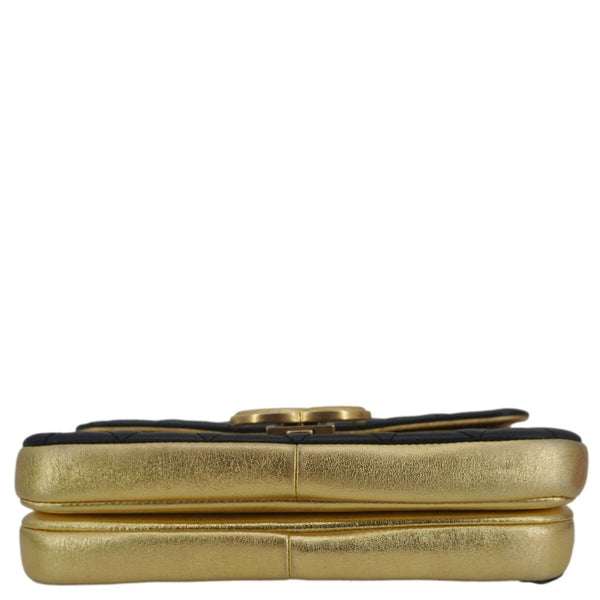 CHANEL CC Chic Double Flap Quilted Leather Shoulder Bag Black