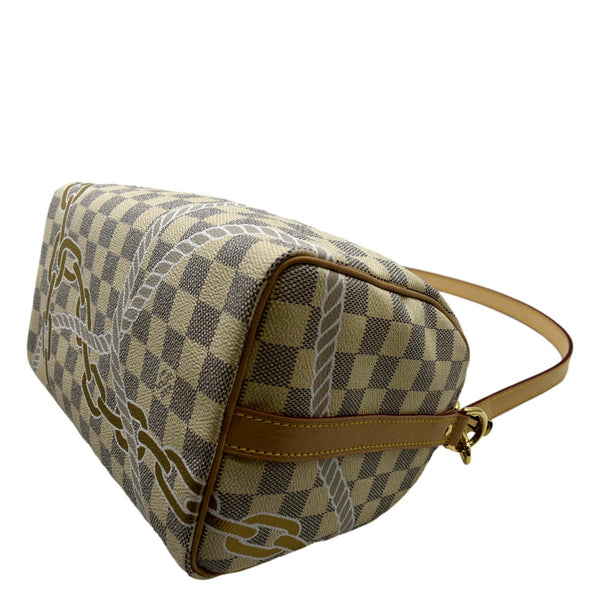 LOUIS VUITTON Nautical Speedy 25 Bandouliere Damier Azur Shoulder Bag White
