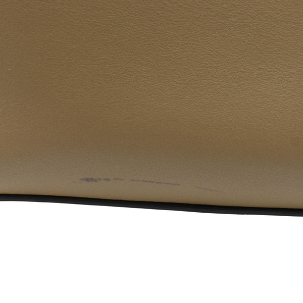 FENDI DotCom Flower Embellished Leather Shoulder Bag Tan