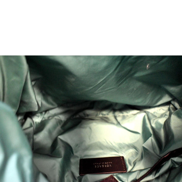 VERSACE La Medusa Drawstring Nylon Backpack Bag Black