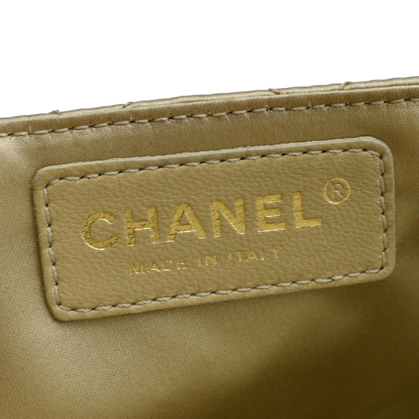 CHANEL East West Satin Single Flap Shoulder Bag Gold