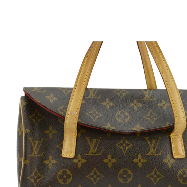 LOUIS VUITTON Sonatine Monogram Canvas Satchel Bag Brown