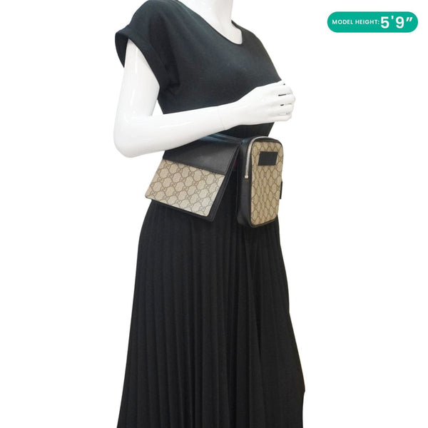 GUCCI GG Supreme Canvas Belt Bag Beige 450956