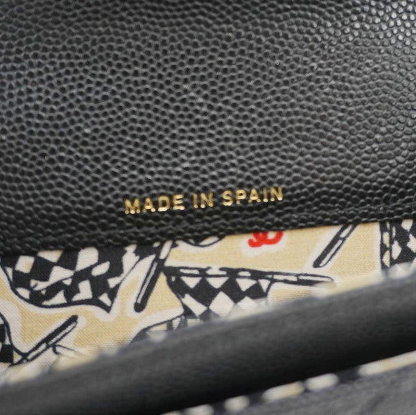 CHANEL Trifold CC Small Iridescent Caviar Wallet Black