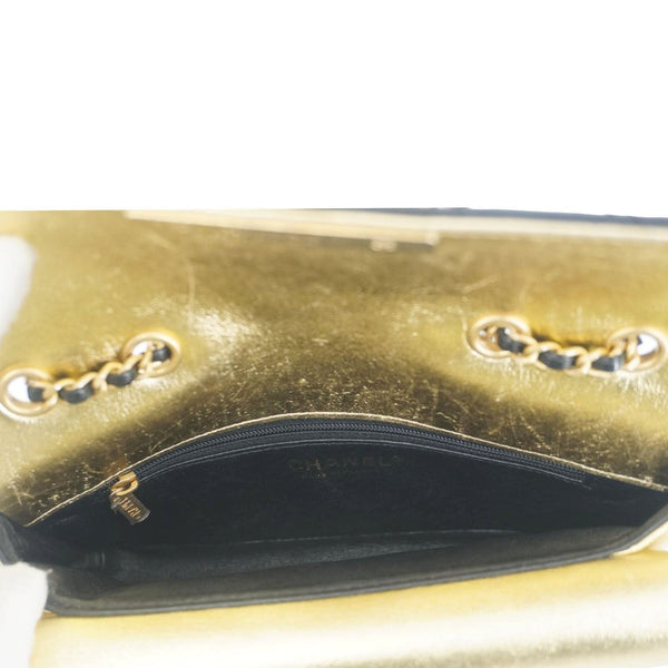 CHANEL CC Chic Double Flap Quilted Leather Shoulder Bag Black