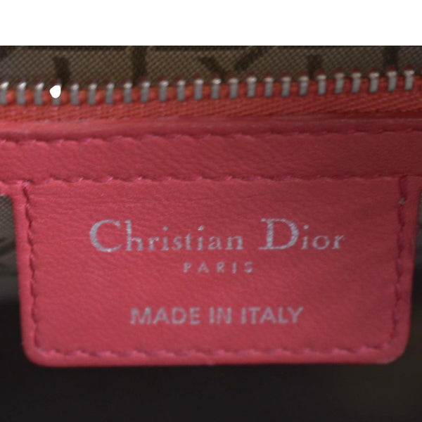 CHRISTIAN DIOR Lady Dior Cannage Lambskin Shoulder Bag Pink