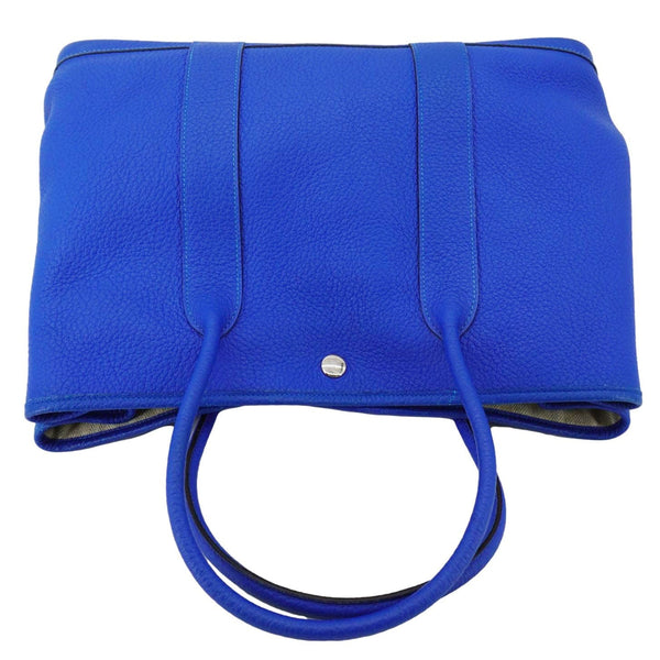 HERMES Garden Party 36 Negonda Leather Tote Bag Blue
