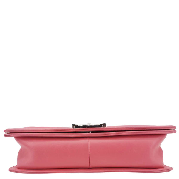 CHANEL Boy Flap Old Medium Chevron Leather Crossbody Pink