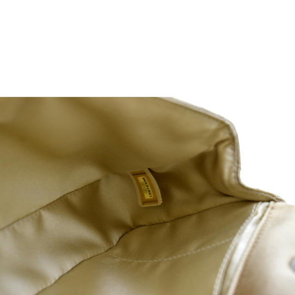 CHANEL East West Satin Single Flap Shoulder Bag Gold