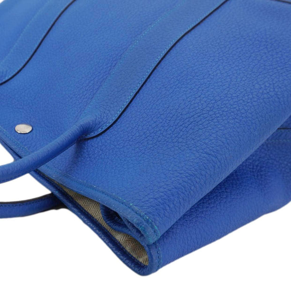HERMES Garden Party 36 Negonda Leather Tote Bag Blue
