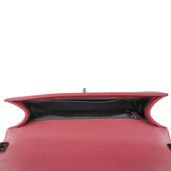 CHANEL Boy Flap Old Medium Chevron Leather Crossbody Pink