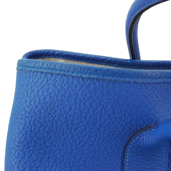 HERMES Garden Party 36 Negonda Leather Tote Bag Blue