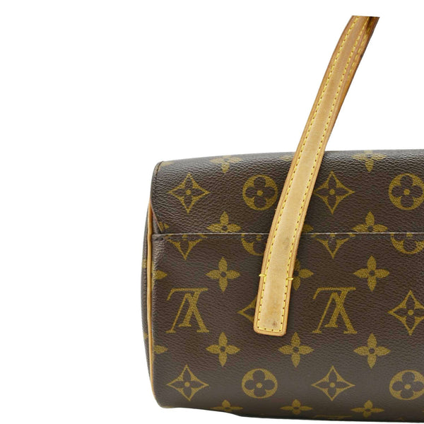 LOUIS VUITTON Sonatine Monogram Canvas Satchel Bag Brown
