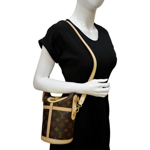 LOUIS VUITTON Monogram Canvas Duffle Shoulder Bag Brown