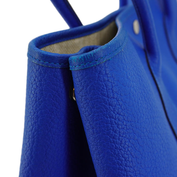 HERMES Garden Party 36 Negonda Leather Tote Bag Blue