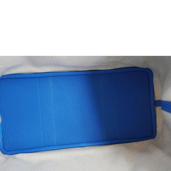 HERMES Garden Party 36 Negonda Leather Tote Bag Blue