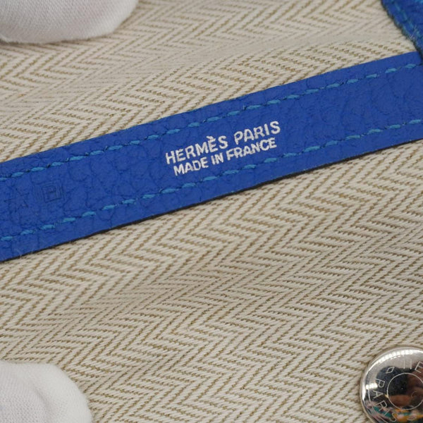 HERMES Garden Party 36 Negonda Leather Tote Bag Blue