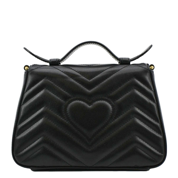 GUCCI GG Marmont Leather Top Handle Crossbody Bag Black 547260