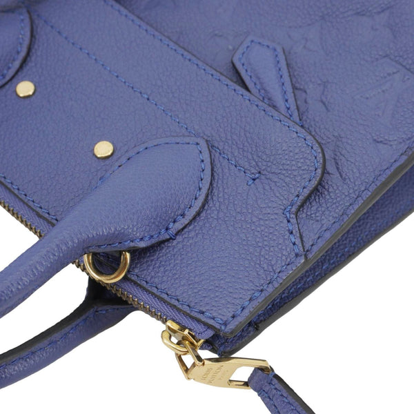 LOUIS VUITTON Pont Neuf Monogram Empreinte Leather Shoulder Bag Blue
