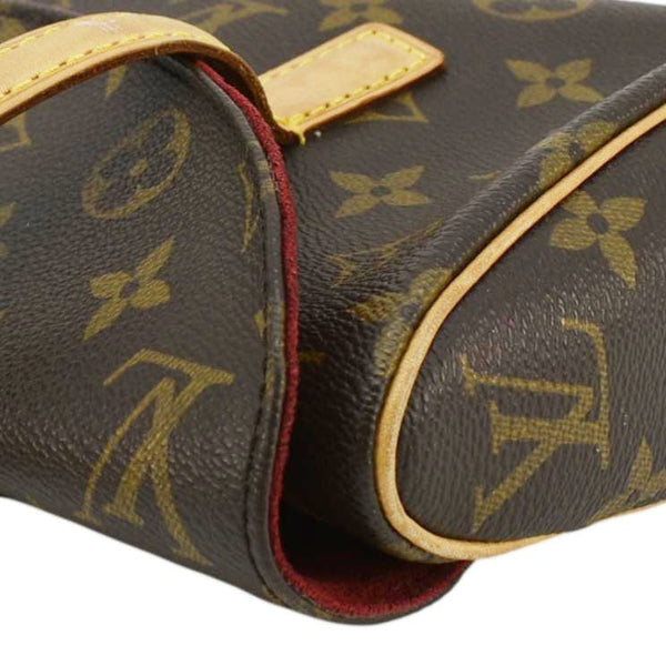 LOUIS VUITTON Sonatine Monogram Canvas Satchel Bag Brown