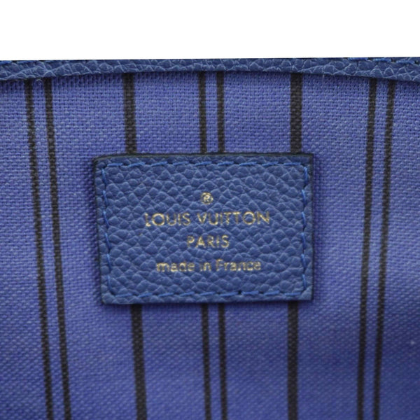 LOUIS VUITTON Pont Neuf Monogram Empreinte Leather Shoulder Bag Blue